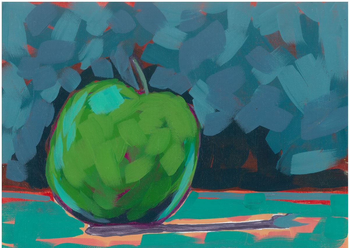 Original Green Apple Still Life